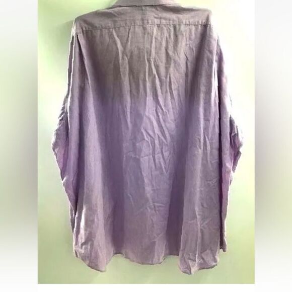 Burberry Men's Lilac Check Print Long Sleeve Button-Up Shirt - Size 20/34B - Picture 3 of 7